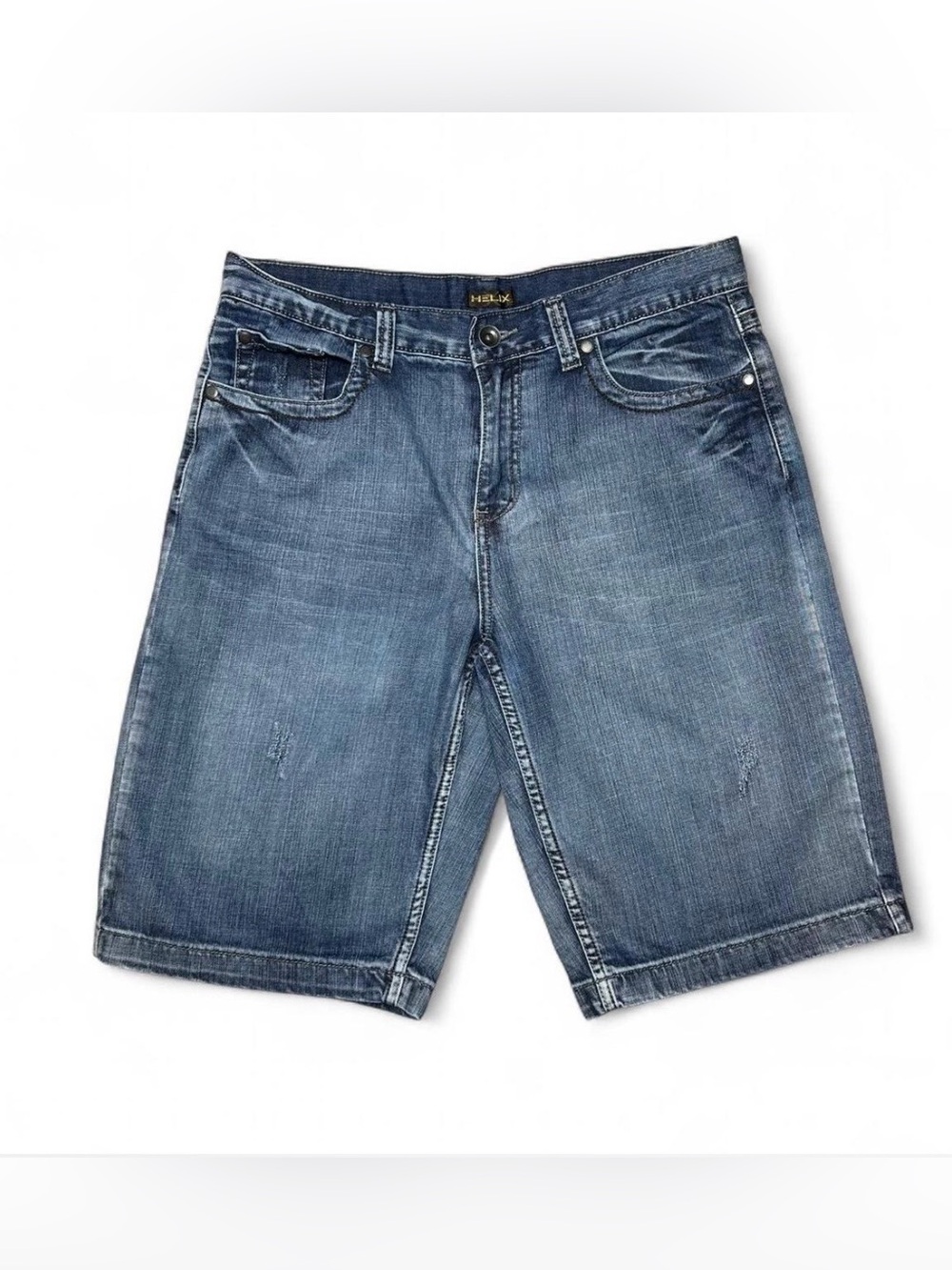 Y2K Helix Men’s Blue Denim Shorts
